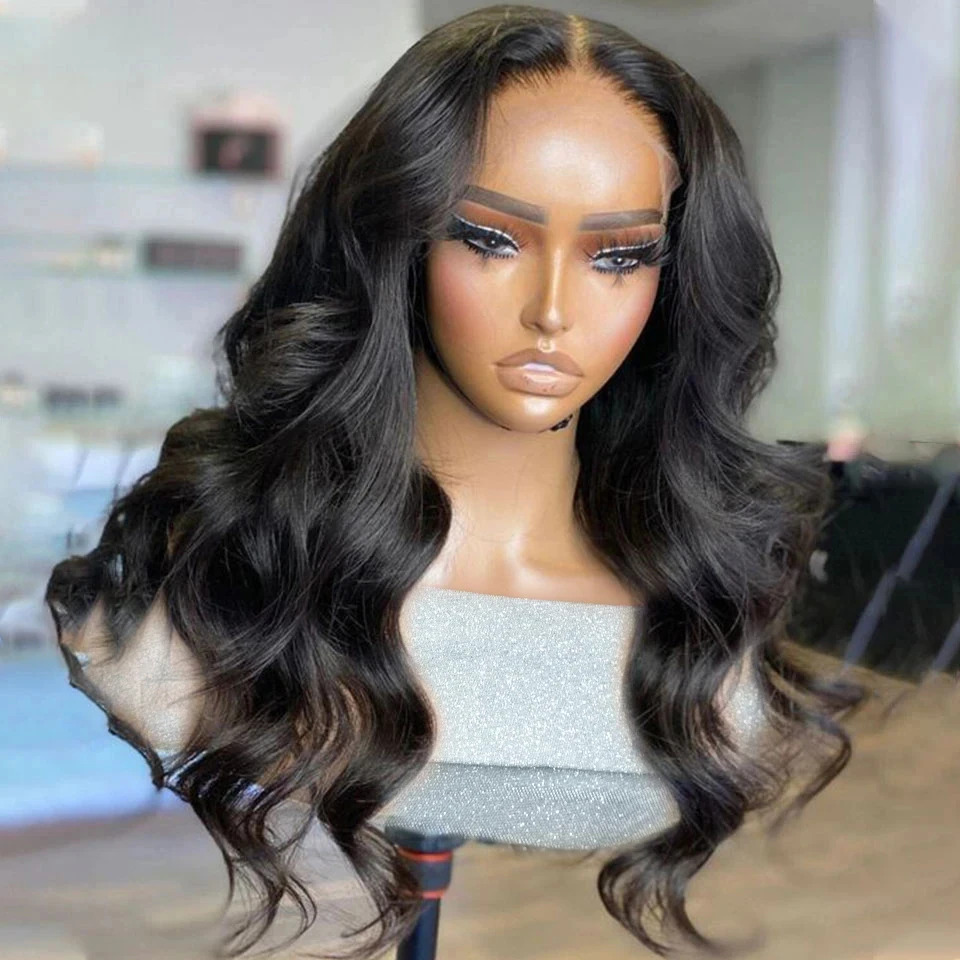 34 Inch Body Wave Hair 13x4 HD Lace Front Wig Water Wave Lace Frontal Look Like Human Hair Wig 280Density Reddish Brown For Women PrePlucked Naturally