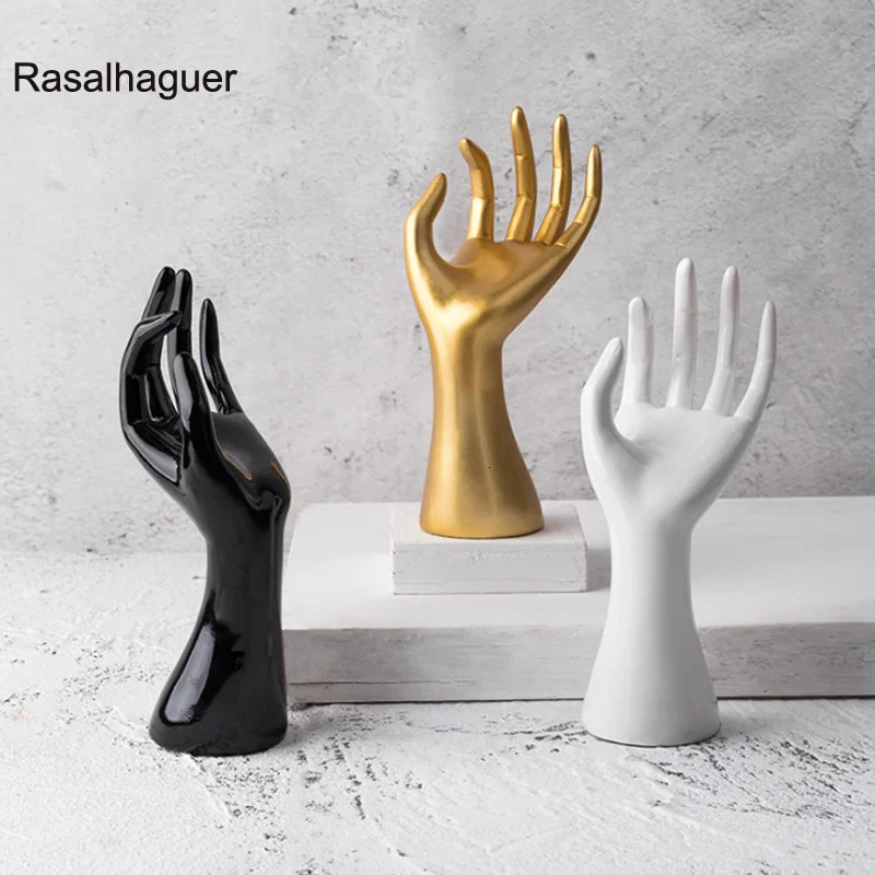 High Quality Gold Resin Hand Ring Necklace Bracelet Bangle Watch Jewelry Display Stand Holder Jewelry Storage Earring Display 250102