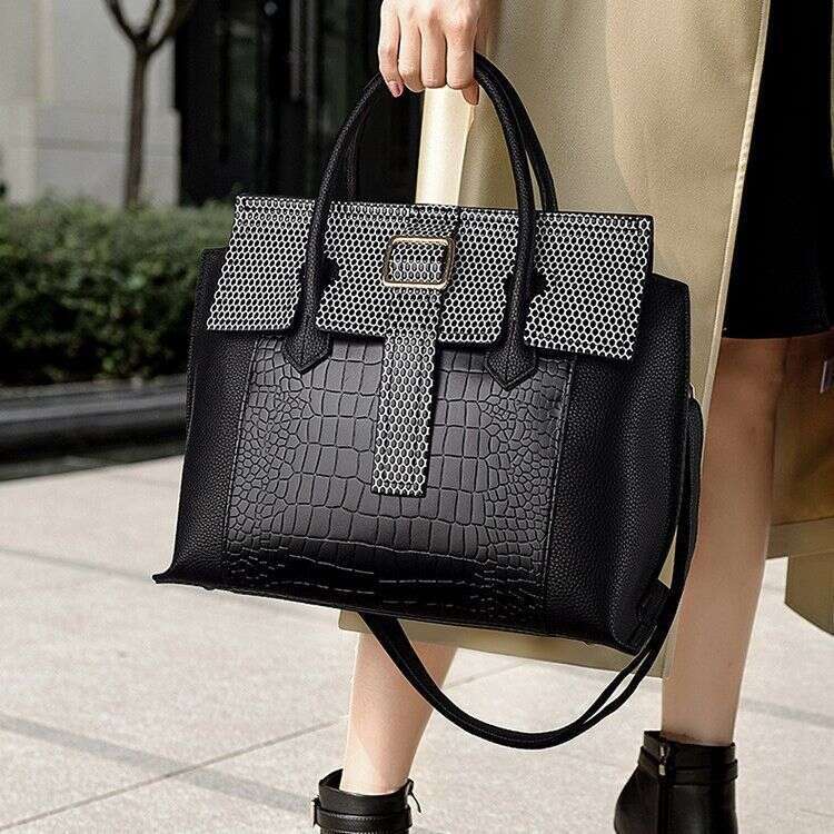 Women's Bags Women's handbag new fashionable and simple tote bag, large capacity crocodile pattern bag for women