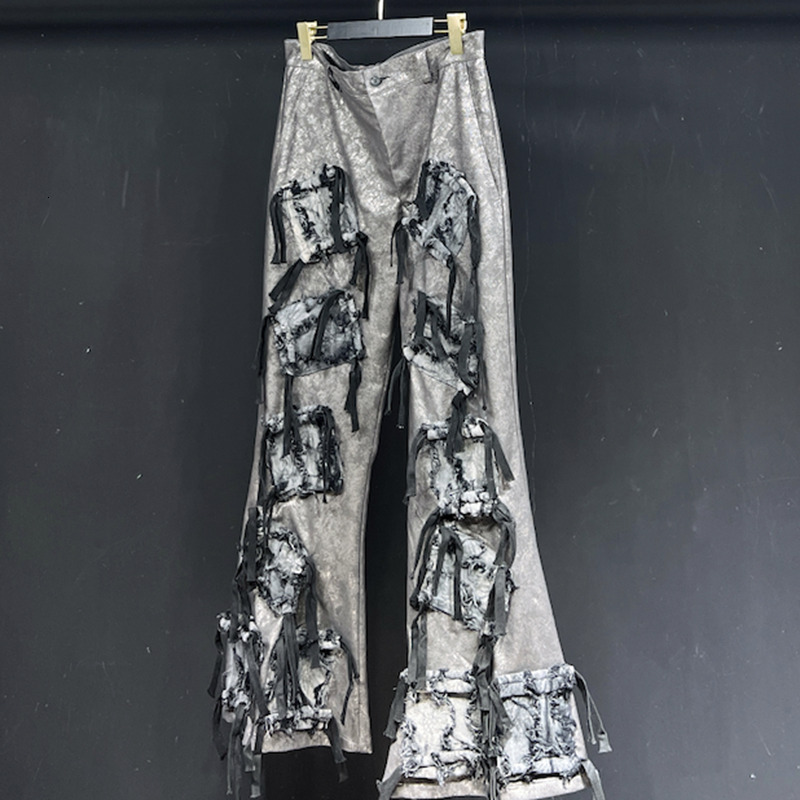 PFHQ Men's PU Leather Pants Summer Three-Dimensional Pockets High Street Personality Male Zippers Advanced Chic Trousers 21Z4577