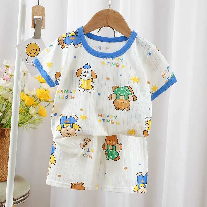 Baby Pajamas Sets Cotton Child Pajamas Toddler Summer Sleeveless Baby Nightwear Pyjamas Kids Homewear Clothes W250218