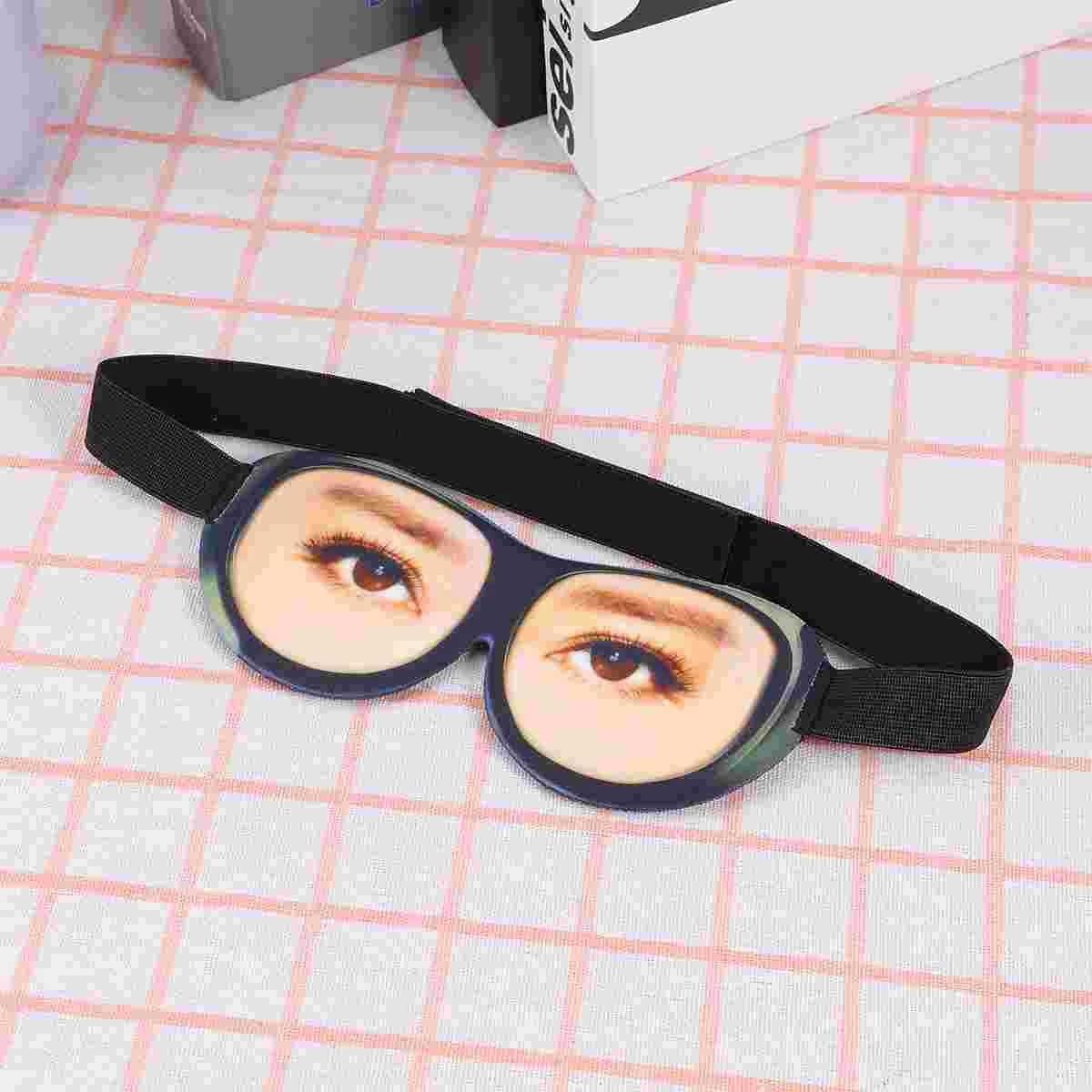 Creative Funny Glasses Eye Eyeshade 3D Steric Spoof Sleeping Eyeshade for Home Travel Outdoor Pretend to be Graceful PatteXJ250103