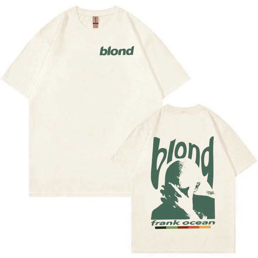 Rapper Frank Retro Graphic T Shirt Mens Hip Hop Ocean Album Clothing T-Shirts Y2k Unisex Blond Fashion Oversized Cotton T-shirtXJ240102