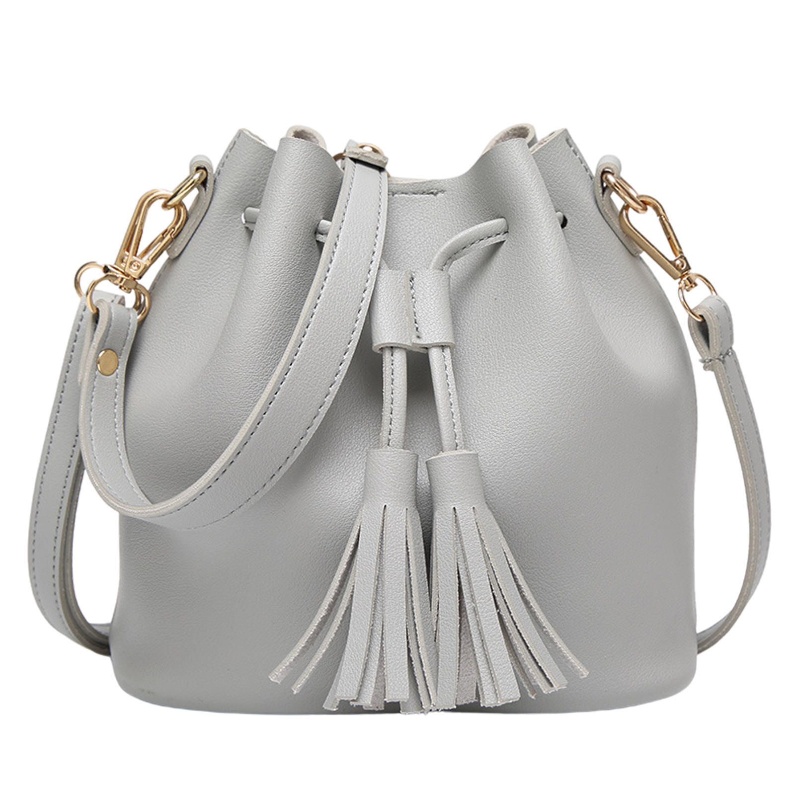 Women's Bucket Hobo Drawstring Shoulder Ladies Handbags PU Leather Satchel 2 Way Bag For Winter Female