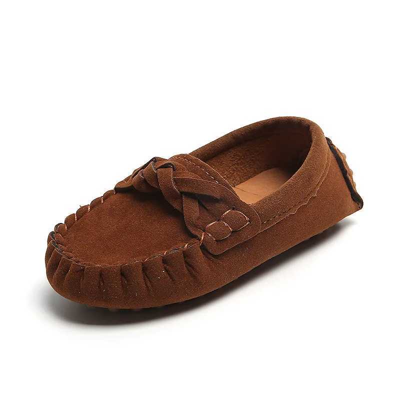 JGVIKOTO Boys and Girls Shoes Fashion Soft Childrens Shoes Childrens Apartment Casual Boat Shoes Childrens Wedding Mocha Casino Leather Shoes M250103