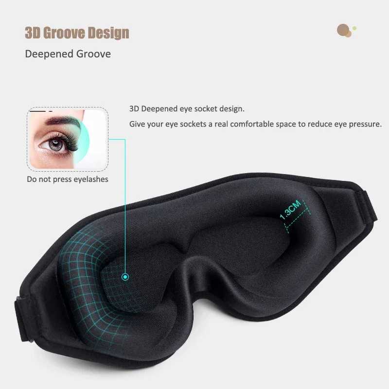 3D Sleep Eye Mask for Men and WomenBreathable Night Blindfold99% Light Blocking Sleeping MaskEye Cover Patch for Travel NapXJ250103