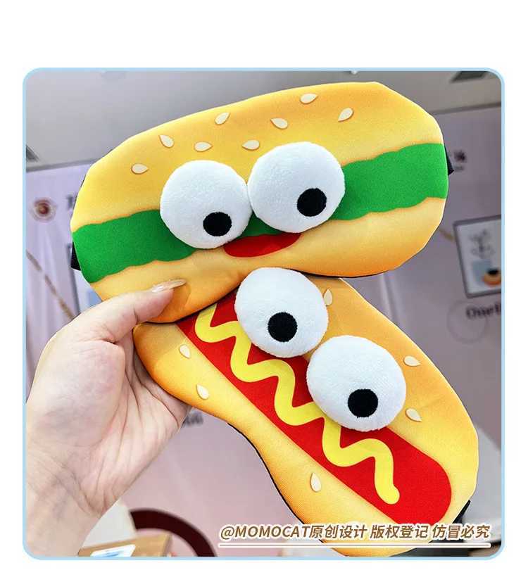Funny Hamburger Sleep Mask Cute Soft Eye Cover Travel Rest Eye Band s Eyeshade Patch Blindfold For Women Girls Eye MaskXJ250103