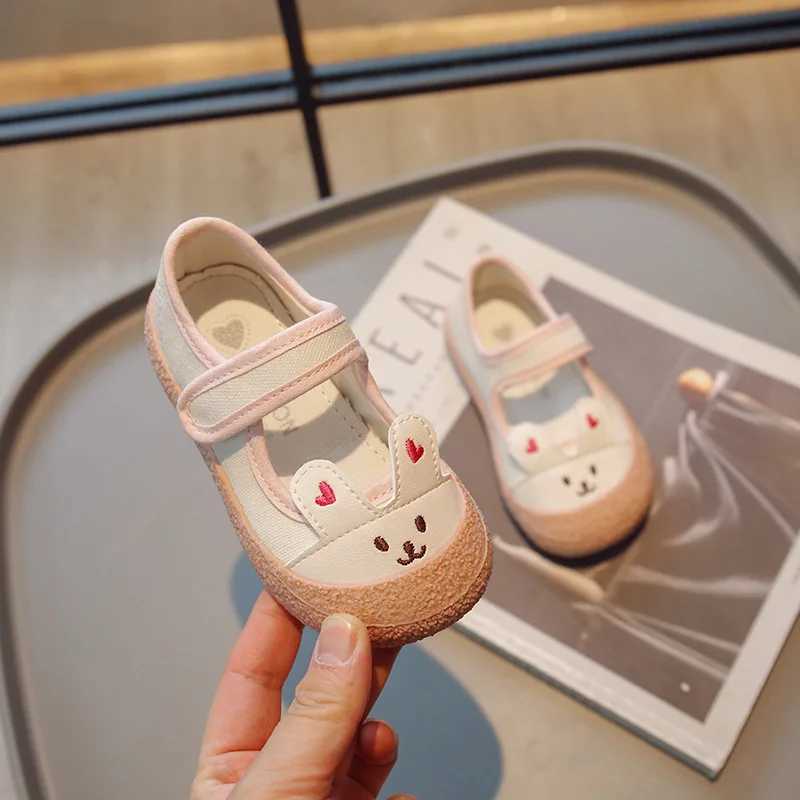 Spring Korean Childrens Cute Rabbit Soft soled Princess Shoes Shallow Mouth Casual Sports Shoes M250103