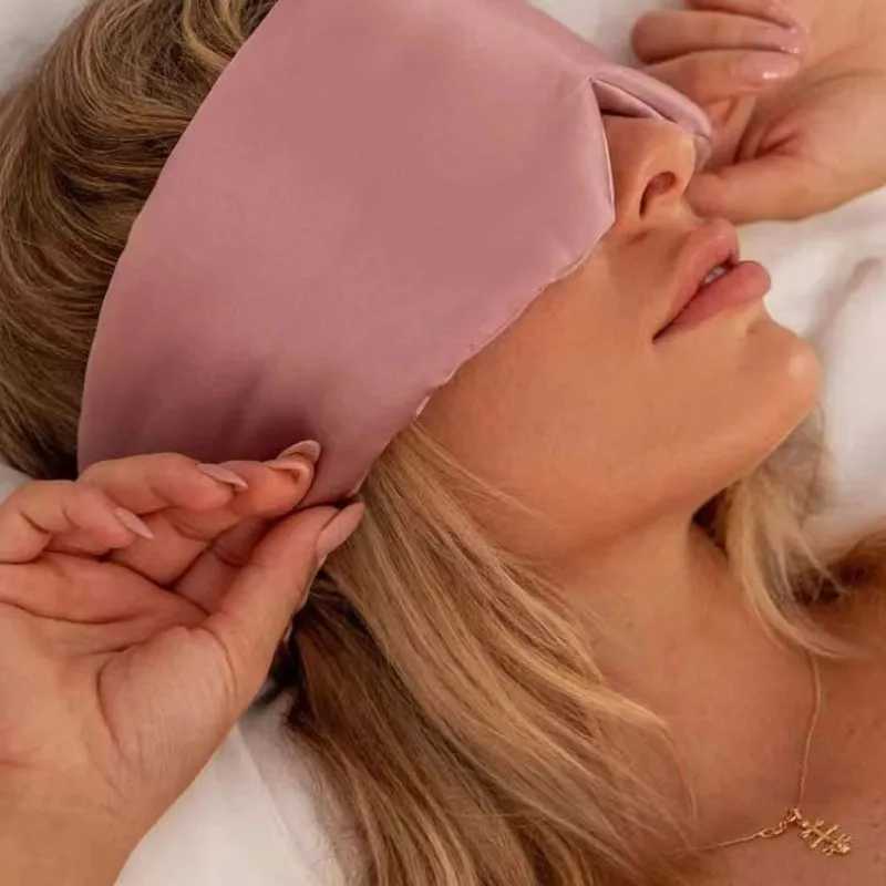 Silk Satin Sleeping Mask Eyeshade Blocking Light Eyemask Cover Shade Slaapmasker Travel Relax Eye Patch Women Men Sleeping AidXJ250103