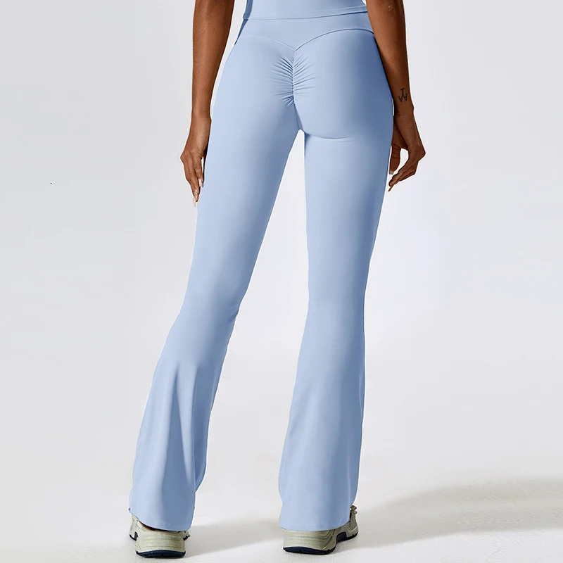 Flared Leggings Pants Scrunch Sports Tights Woman High Waisted Bell Bottoms Push Up Yoga Legging Fiess Workout Legins