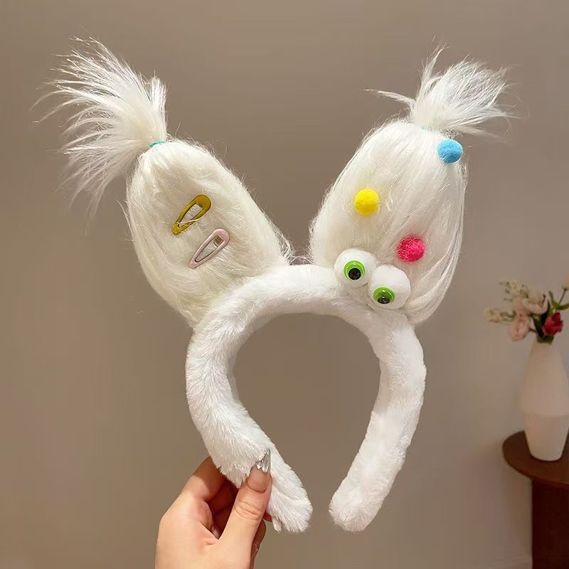 Ugly and cute headband big eyes tied hair braided hair high cranial hair hair hairpin explosive hair monster face washing adult funny Sanfu ugly child