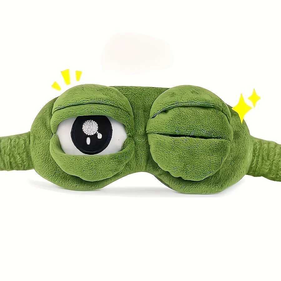 3D Sad Frog Sleep Mask Natural Sleeping Eyeshade Cover Shade Eye Patch Women Men Portable Blindfold Travel Eyepatch Xmas GIftXJ250103