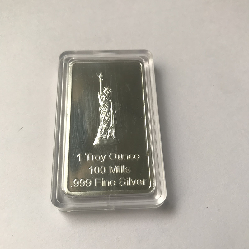 5 pcs Magnetic American statue 1 OZ silver plated ingot eagle head badge 50 mm x 28 mm collectible decoration bars