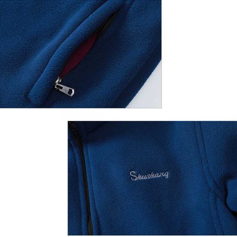 Winter mens wool jacket outdoor windproof thick climbing camping jacket Sherpa with pockets embroidered cardigan wool sports jacket W250103