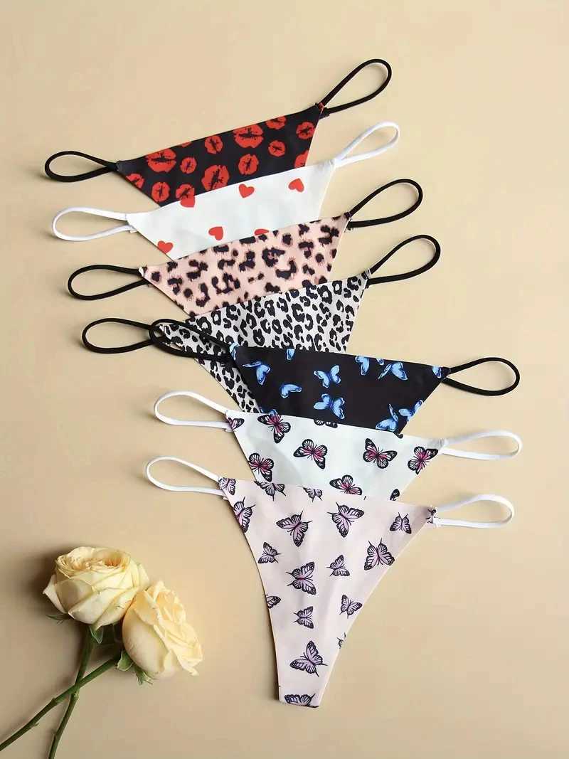 FINETOO 6-piece seamless printing thong sexy and comfortable breathable stretch intimate underwear womens underwear and lingerie W250103