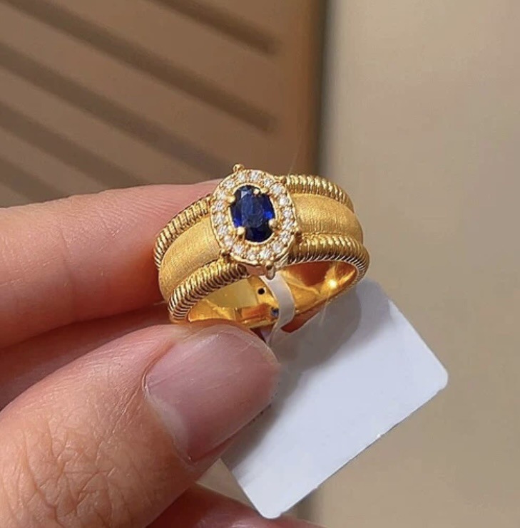 Vintage Jewelry Weddi Ris Designer Elegant 18k Gold Fill Oval Cut Dove Egg Sapphire CZ Diamond Court Party Women Fashion Accessories Eternity Open Eag