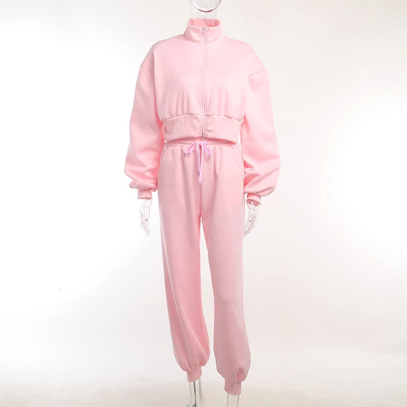zippered top jacket set European and American style Instagram same style spicy drawstring guard pants JY23528PF 250102