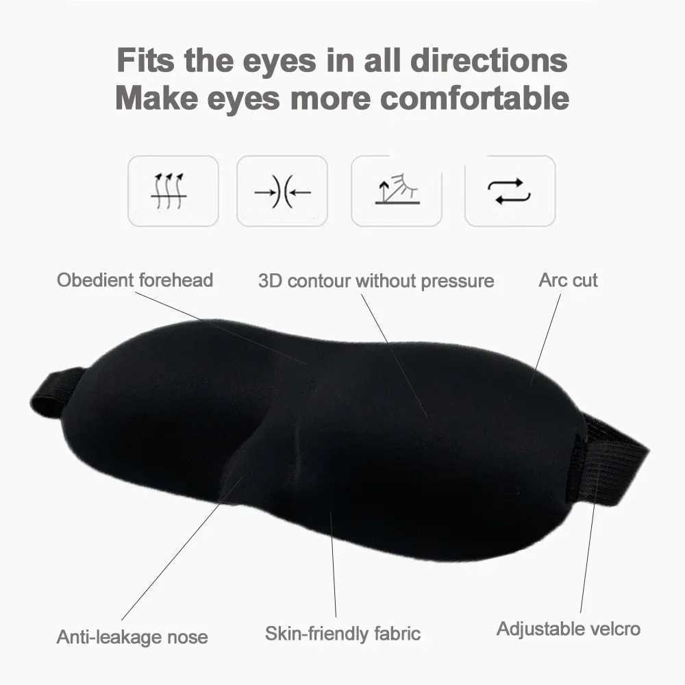 3D Sleep Mask Natural Sleeping Eye Mask Eyeshade Cover Shade Eye Patch Women Men Soft Portable Blindfold Travel Eyepatch BeautyXJ250103
