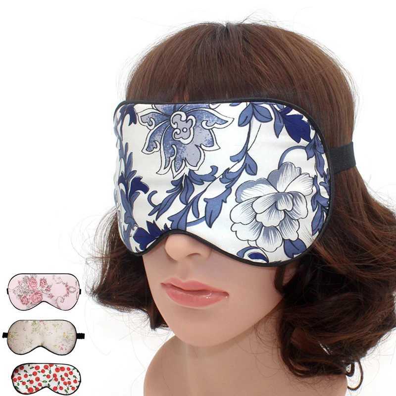 1PC Natural Silk Sleep Mask Sleeping Eye Mask Eyeshade Cover Shade Eye Patch Women Soft Portable Blindfold Travel Nap EyepatchXJ250103