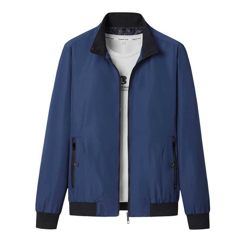 Mens fashion jacket and Coats new mens windproof bomber jacket 2024 autumn mens blue cargo outdoor casual streetwear W250103