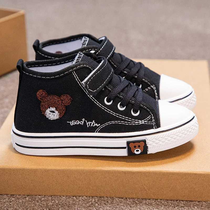 Canvas Shoes for Girls Bear Pattern Top Sports Shoes Summer Breathable Childrens Running Sports Tennis Shoes Childrens Sports Shoes M250103