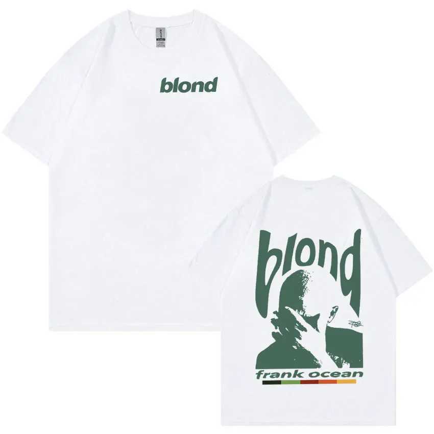 Rapper Frank Retro Graphic T Shirt Mens Hip Hop Ocean Album Clothing T-Shirts Y2k Unisex Blond Fashion Oversized Cotton T-shirtXJ240102