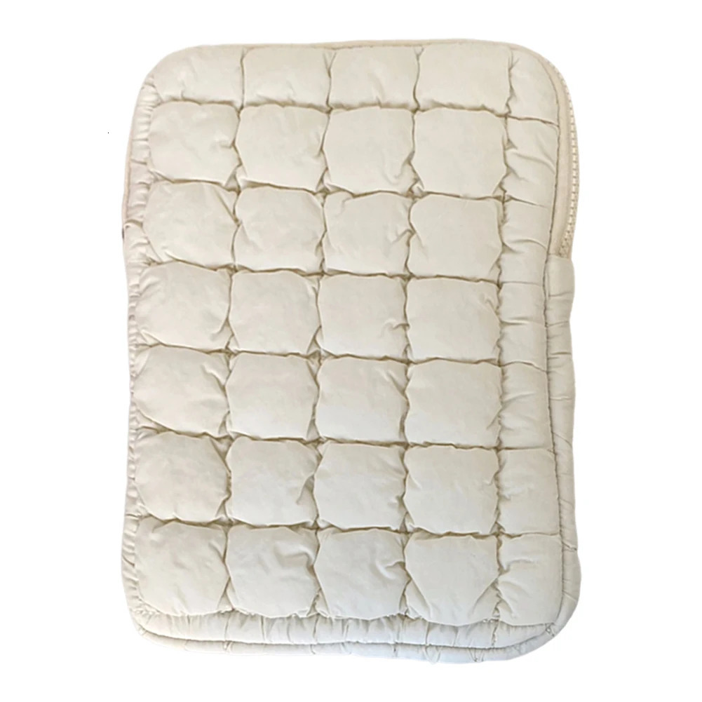 Quilted Laptop Bag Fluffy Padded Laptop Case Protective Travel Messenger Briefcase for 11/13-14/15-15.6 Inch Notebook and Laptop 250102