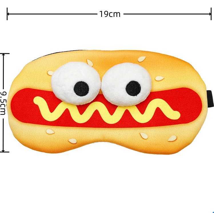 Funny Hamburger Sleep Mask Cute Soft Eye Cover Travel Rest Eye Band s Eyeshade Patch Blindfold For Women Girls Eye MaskXJ250103