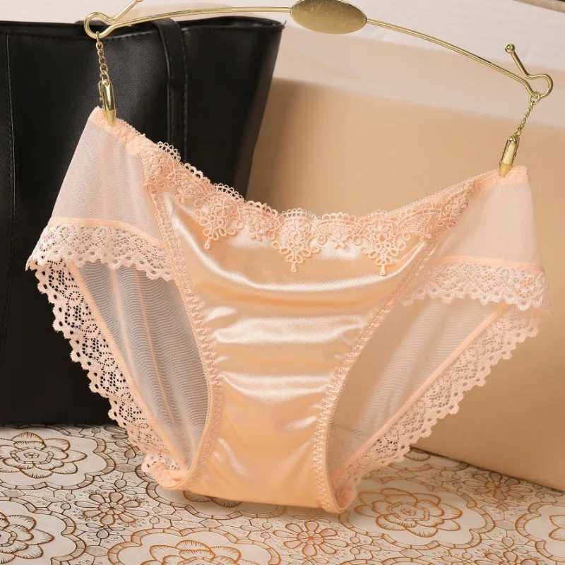 Ladies Lace Fashion Briefs Transparent Thin Underpants Cotton Crotch Low Waist Panties Intimates Elasticity Breathable LingerieXJ250103