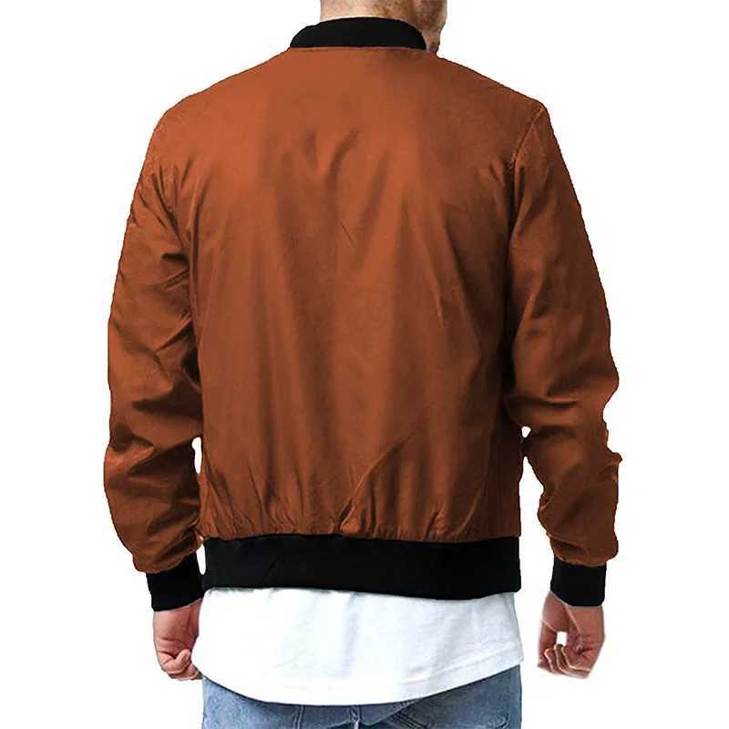 2024 autumn and winter mens stand up collar casual zipper jacket outdoor sports jacket windproof jacket mens waterproof bomber jacket W250103