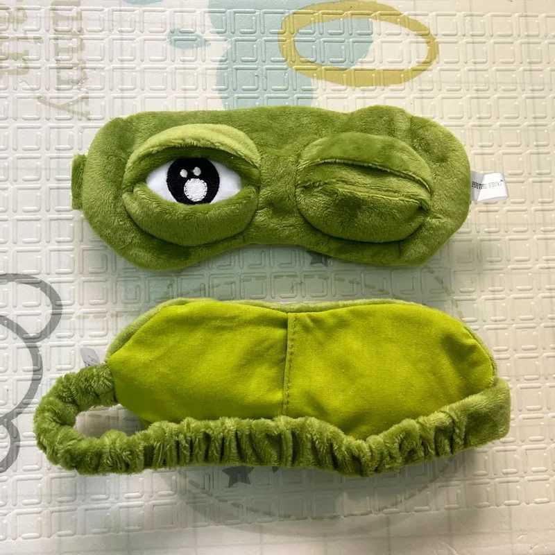 3D Sad Frog Sleep Mask Natural Sleeping Eyeshade Cover Shade Eye Patch Women Men Soft Portable Blindfold Travel EyepatchXJ250103