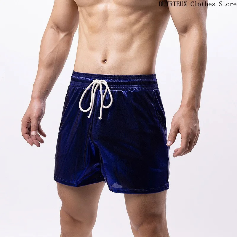 Elastic waist sports three piece fitness running shorts shiny and fashionable mens casual shorts bar party performance shorts 241230