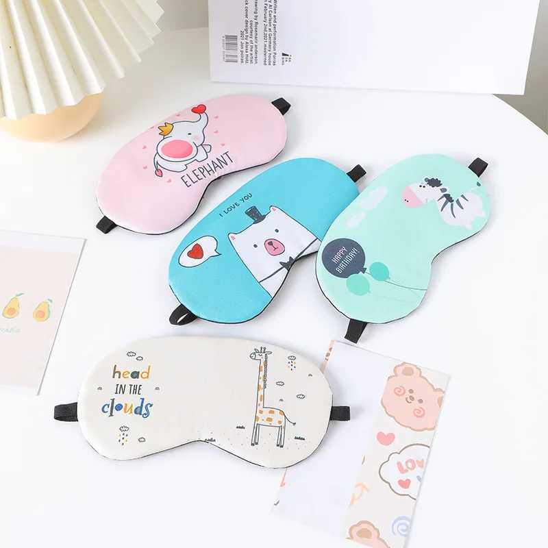 Cute Sleeping Mask Soft Cotton Sleeping Blindfold Cartoon Eye Cover Comfort Shading Travel Relax Eyeshade Health Eye CoverXJ250103