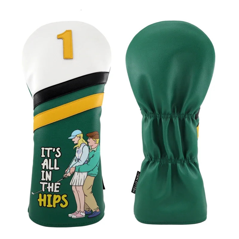 Golf Club Head Covers Funny Golf Driver Head Cover Leather Headcovers Set for Men and Women All in the Hips Go Home Ball 240102