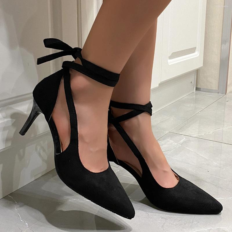 2025 S Fashion Designer Sandals Sexy High Heels Women Summer Peep Toe Heeled Ankle Strap Dance Shoes Black
