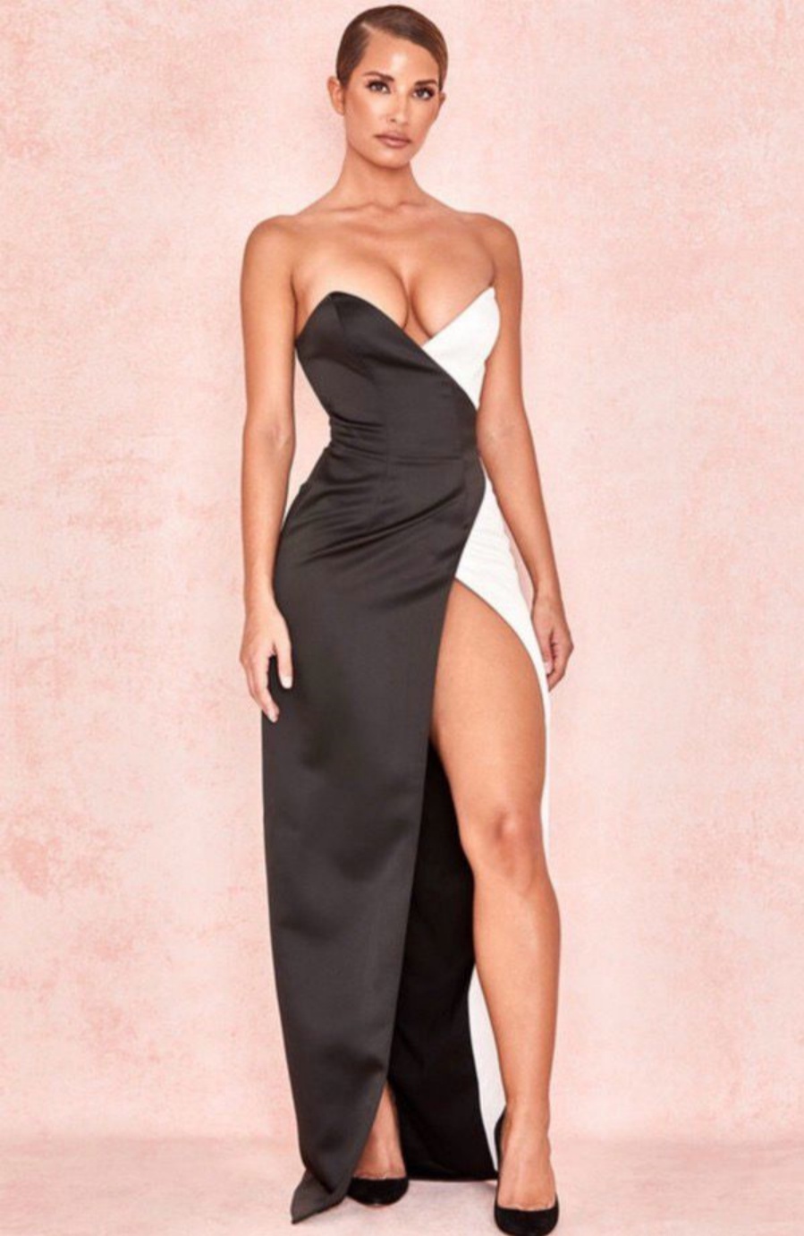 Fashion Elegant Side Slit evening dress v neck Sexy Hollow Out Bandage Backless Romantic Long For Women Slim Solid Black and white ing Maxi Dress