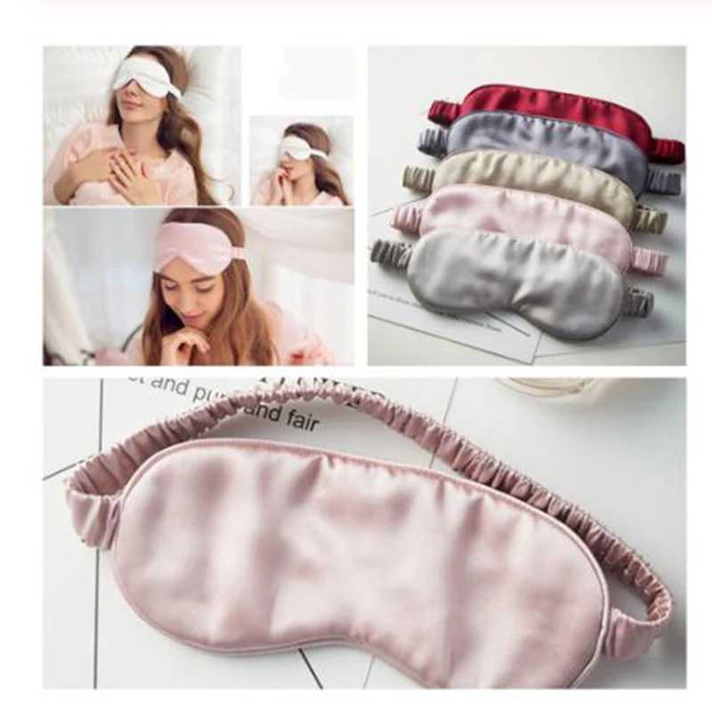 100% Pure Silk Double-Side Shading EyeShade Sleeping Eye Mask Cover Eyepatch Blindfolds Eyeshade Health Sleep Shield LightXJ250103
