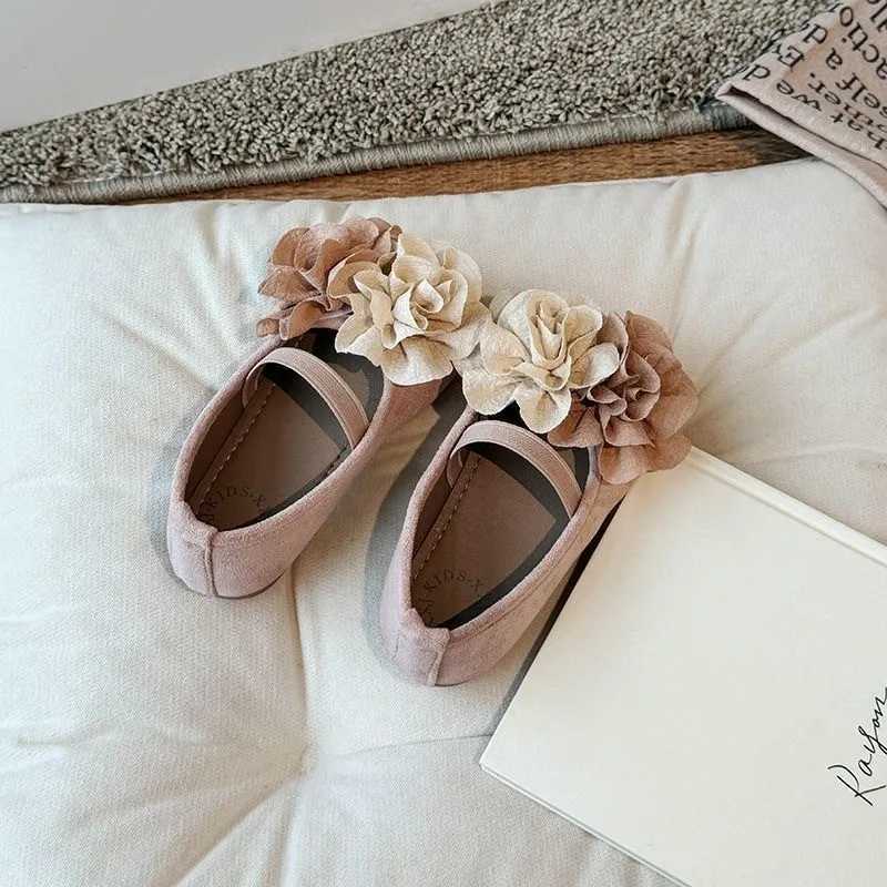 Fashion baby girl princess flower shoes childrens flat shoes soft PU sole lace upper spring autumn summer birthday party M250103