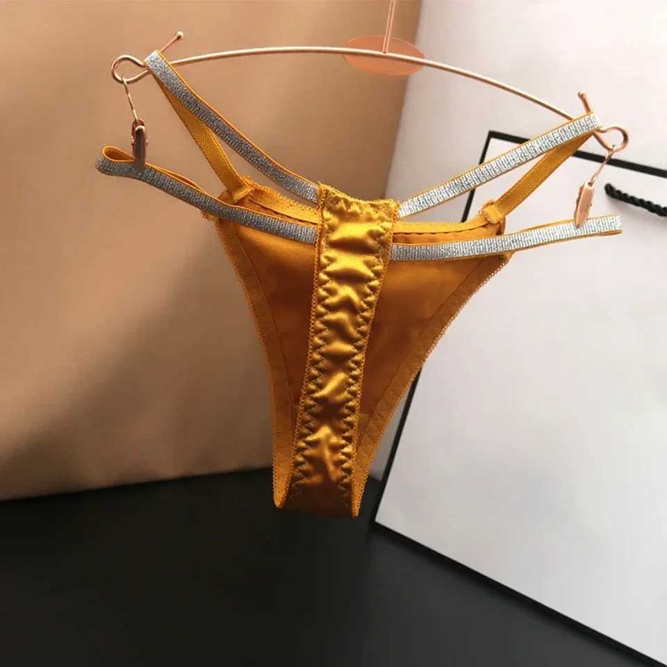 Womens Silky Satin Thongs Panties Lingerie T-back G-strings Low Waist Knickers Underwear Ladies Sexy Bikini BriefsXJ250103