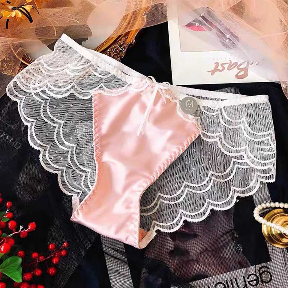 Women Lace Panties Lingerie Soft Satin Silky Underwear Knickers Briefs Seamless UnderpantsXJ250103