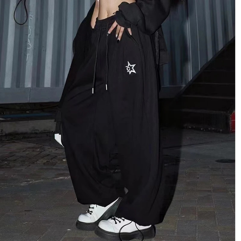 American celebrity printed womens oversized pants loose casual sports pants spring and summer ultra-thin womens Trouser Y2K 250102