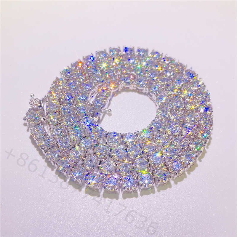 10K Real Gold Fine Jewelry 5mm 16 18 20 22 24 26 28 Chain VVS Moissanite Diamond Tennis Necklace