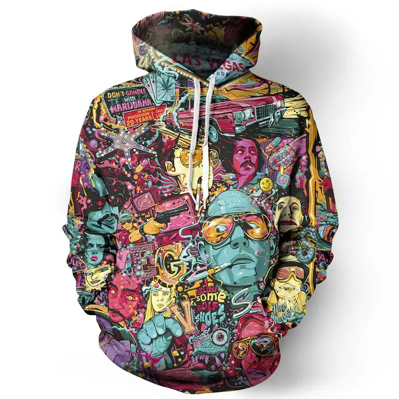 New Fear And Loathing Hoodie Men Women Autumn Sportswear Tracksuit Casual 3D Clothing Pullover Hoody Tops 399