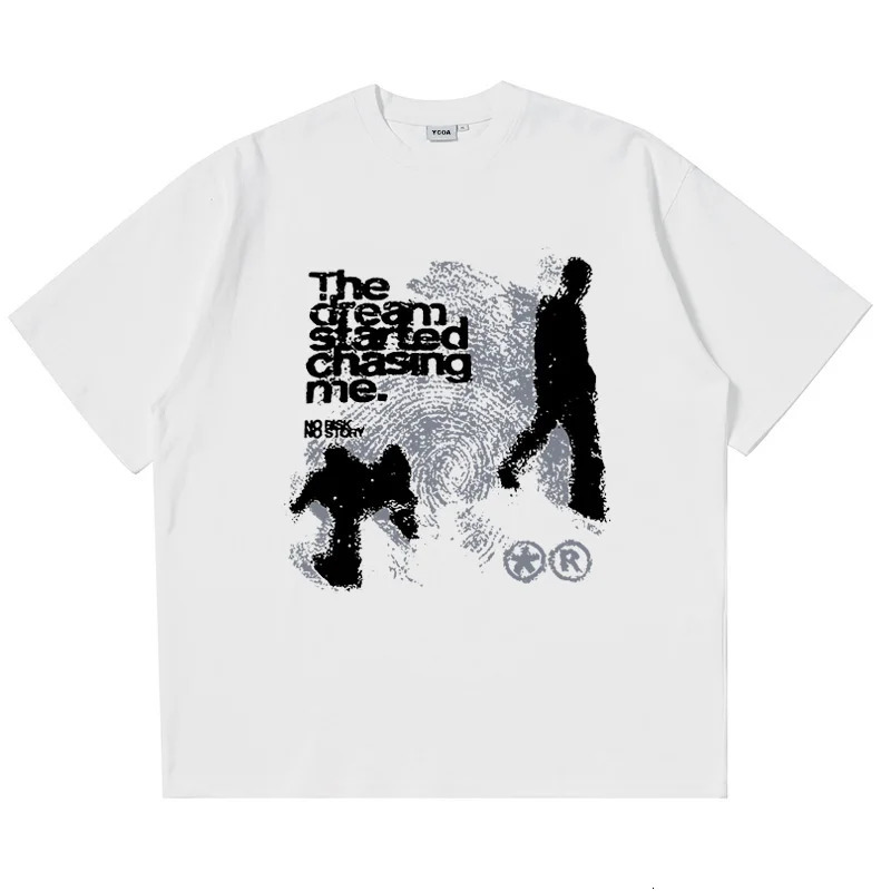 Mens T-shirt ultra-fine cotton short sleeved shadow print Y2k top T-shirt Harajuku street clothing retro graphics Korean aesthetic clothing 250102
