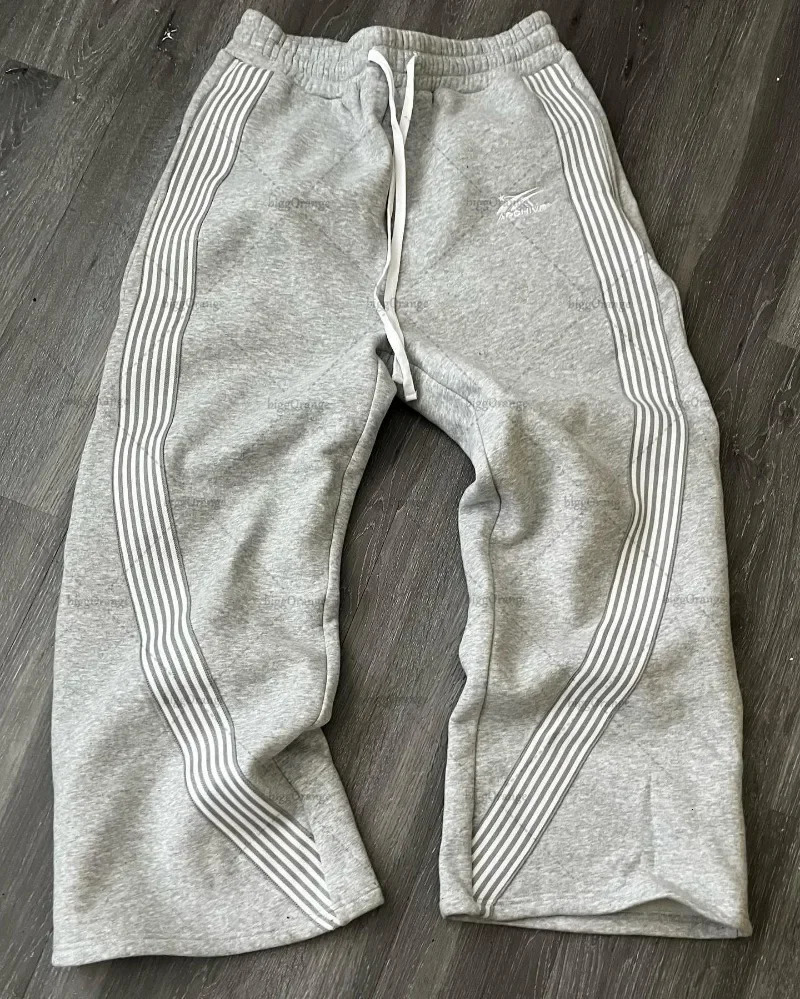 American street Harajuku retro Y2K striped knitted pants womens summer casual jogging pants fashion mens pants 250102