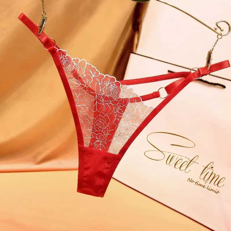 Sexy Lace Thong Women G Strings WC Adjustable Panties Transparent Underwear Ladies Briefs Lingere Underware Lingerie ThongsXJ250103