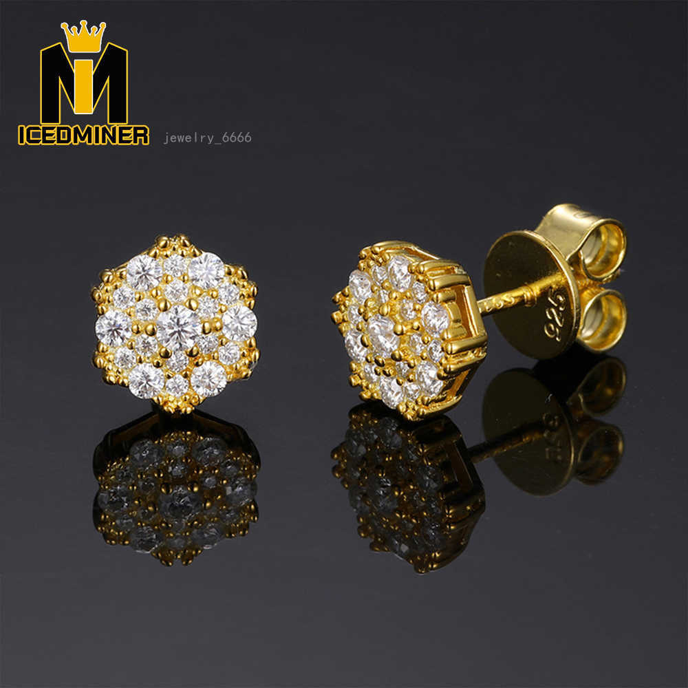 New Arrive S925 Silver Moissanite Earrings For Women Iced Out Ear Studs Pass Tester Hip Hop Jewelry Fashion Moissanite Earrings