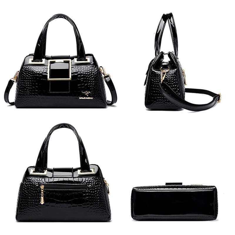 Women's 2025 new crocodile pattern leather designer crossbody bag trend shoulder bag casual fashion handbag