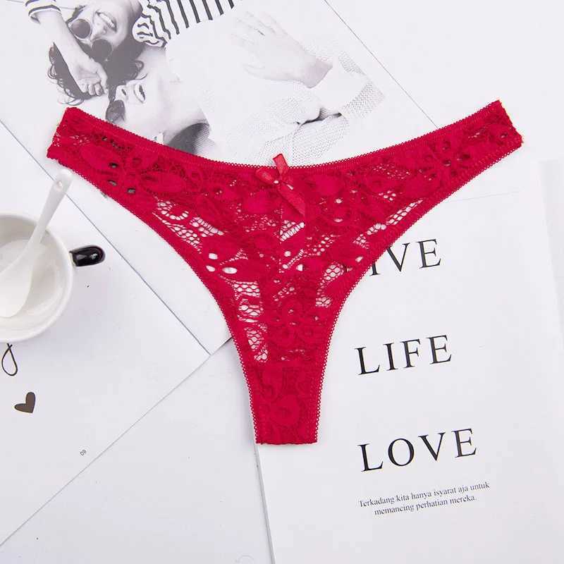 Sexy underwear womens lace silk underwear low waist V-waist fabric cotton crotch breathable fast drying sports underwear W250103