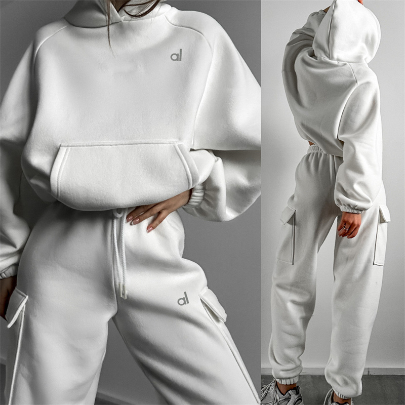 2025--10A Women Yoga Outfit Suits Hoodies Long Sleeve Tops Pants Trousers Sport Gym Running Long Pant Elastic High Waist Hooded Sportwear Sweatershirt